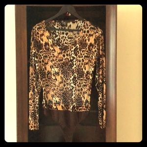 Beautiful Tiger print body blouse with sequins